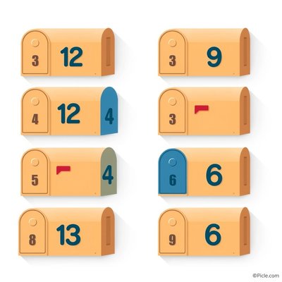 Skrzynki ponumerowane 1–6 (ilustracja)