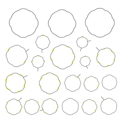 Szablony kuleczek popcornu (żółte i białe)