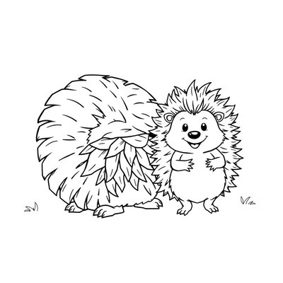 Kolorowanka — Jeż w konturze