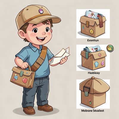 Ilustracja kostiumu listonosza — inspiracja do zabawy