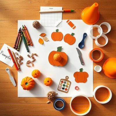 Flat lay materiałów — zestaw potrzebny do zajęć