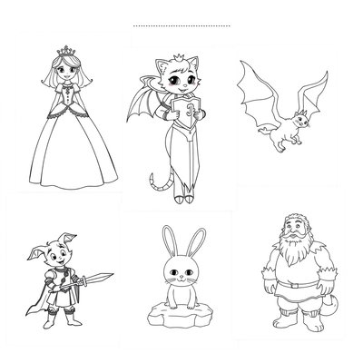 Kolorowanki z postaciami (6 stron)