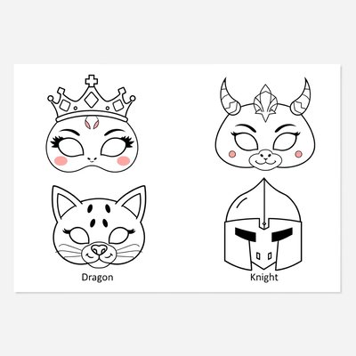 Szablony masek - arkusz do druku (4 maski)