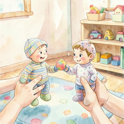 Ilustracja scenki z pacynkami