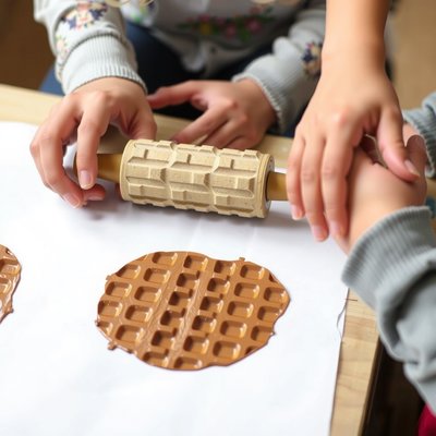 Walec z nacięciami stemplujący wzór wafla