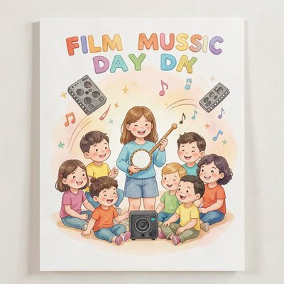 Plakat zajęć: Dzień Muzyki Filmowej — Opowieści dźwiękiem