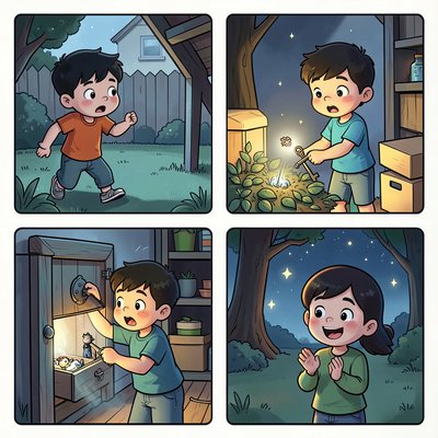 Zestaw opowieści 4 — Magiczne znalezisko (4 obrazki)