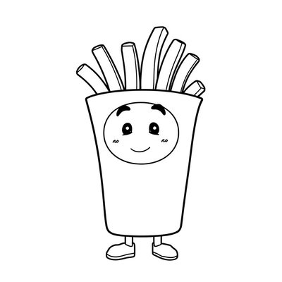 Kolorowanka: frytka z buźką