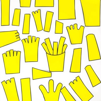 Szablon żółtych frytek do wycięcia