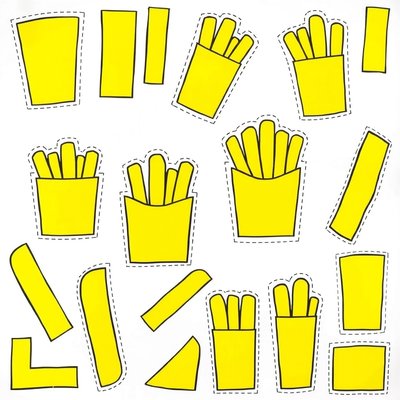 Szablon żółtych frytek do wycięcia