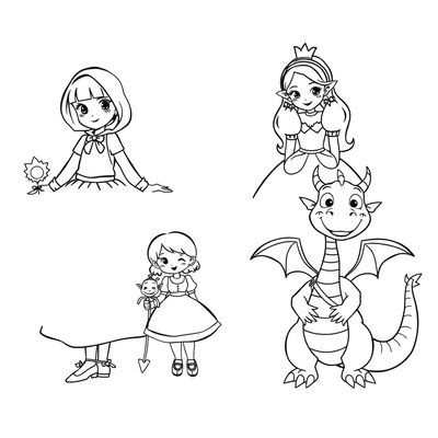 Kolorowanki: kontury postaci