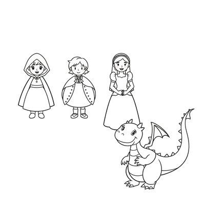 Kolorowanki: kontury postaci