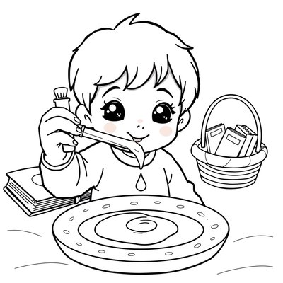 Kolorowanka: eksperyment z kroplą na papierze