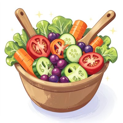 Ilustracja dużej kartonowej miski z sałatką
