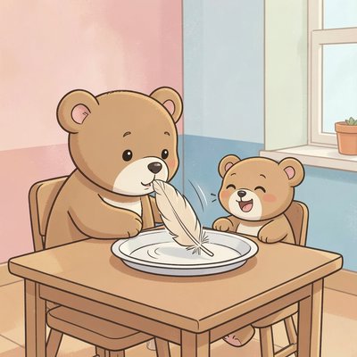Zabawa z piórkiem — ilustracja instrukcyjna