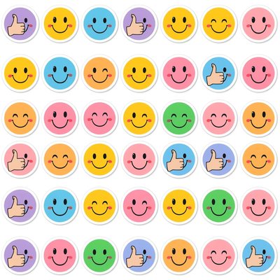 Naklejki wyróżnień: Małe kropki z emotikonami