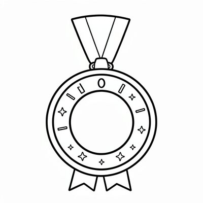 Kolorowanka: kontur medalu
