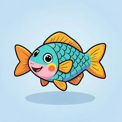 Duża kolorowa ilustracja ryby