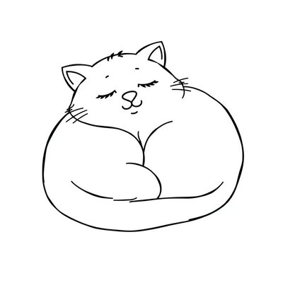 Kolorowanka — śpiący kotek