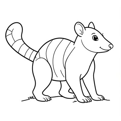 Strona do kolorowania — uproszczony numbat