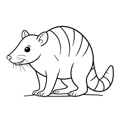 Strona do kolorowania — uproszczony numbat