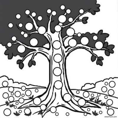 Szablon: Drzewo guziki (do przyklejania)