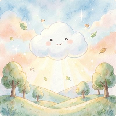 Podróż chmurki — ilustracja wyobrażeniowa