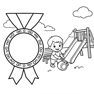 Kolorowanka: Medal i scena pomocy