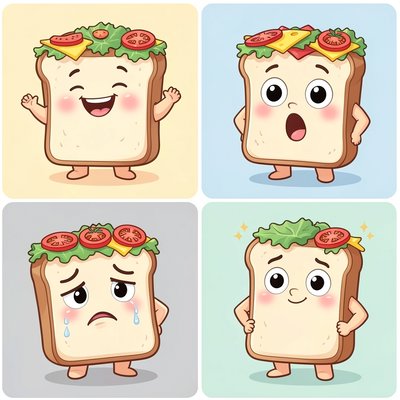 Historyjka obrazkowa: Emocja Kanapka (cztery panele)