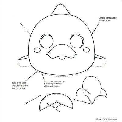 Szablon maski/wycinanki: Delfin