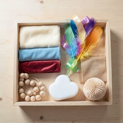Taca sensoryczna — materiały o różnych fakturach