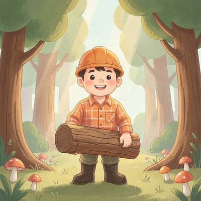 Ilustracja drwala