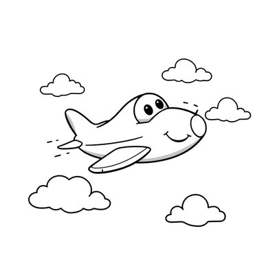Kolorowanka: samolot i chmury