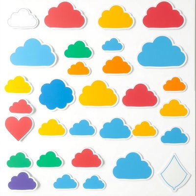 Naklejki chmur i pierścieni (arkusz)