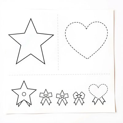 Szablony kształtów — gwiazdka i serduszko