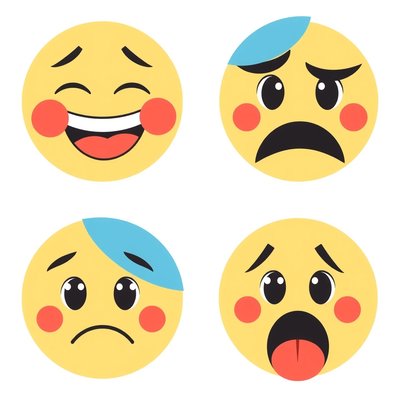 Duże karty emotikony (cztery emocje)