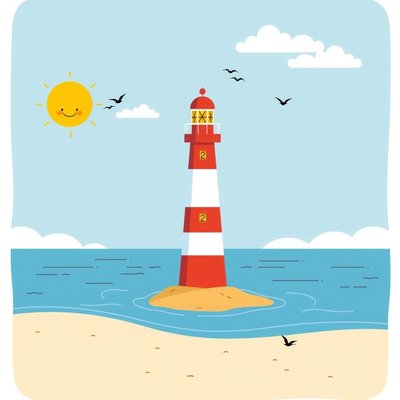 Duża ilustracja latarni morskiej