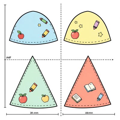 Papierowa czapka studenta — szablon