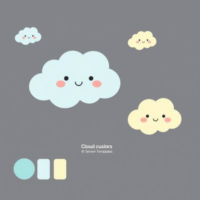 Grafika: Szablon poduszek 'chmury'