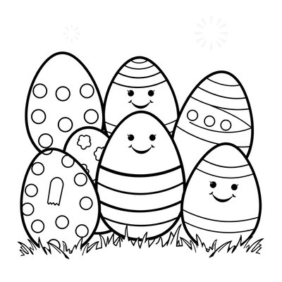 Kolorowanka: Wielkanocne jajeczka
