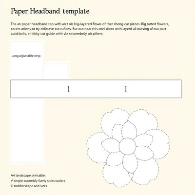 Opaska z kwiatkiem - szablon