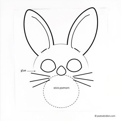 Papierowy talerzyk - króliczek (szablon)