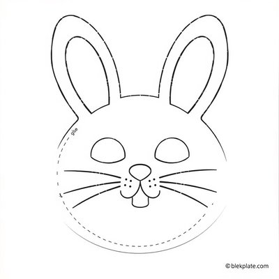 Papierowy talerzyk - króliczek (szablon)