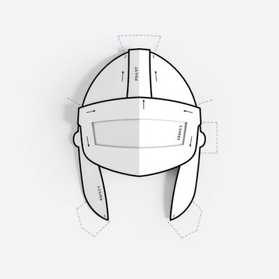 Szablon papierowego hełmu