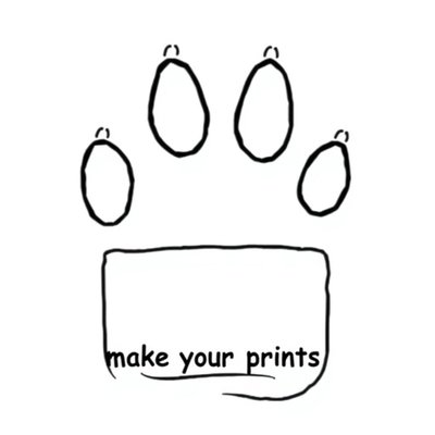 Szablon odbitki łapki — mały detektyw