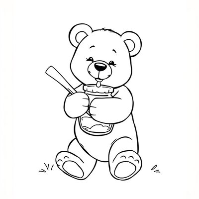 Kolorowanka: Przytulny miś