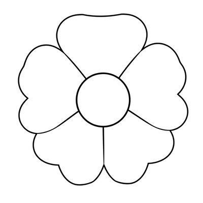 Szablon: Kontur dużego kwiatu (brystol)
