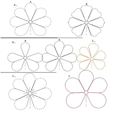 Szablony: Duże płatki do wycięcia