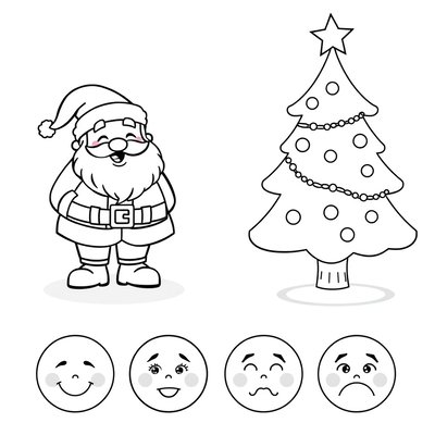 Kolorowanka: Mikołaj i buźki