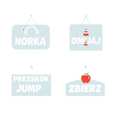 Zestaw znaków do toru przeszkód